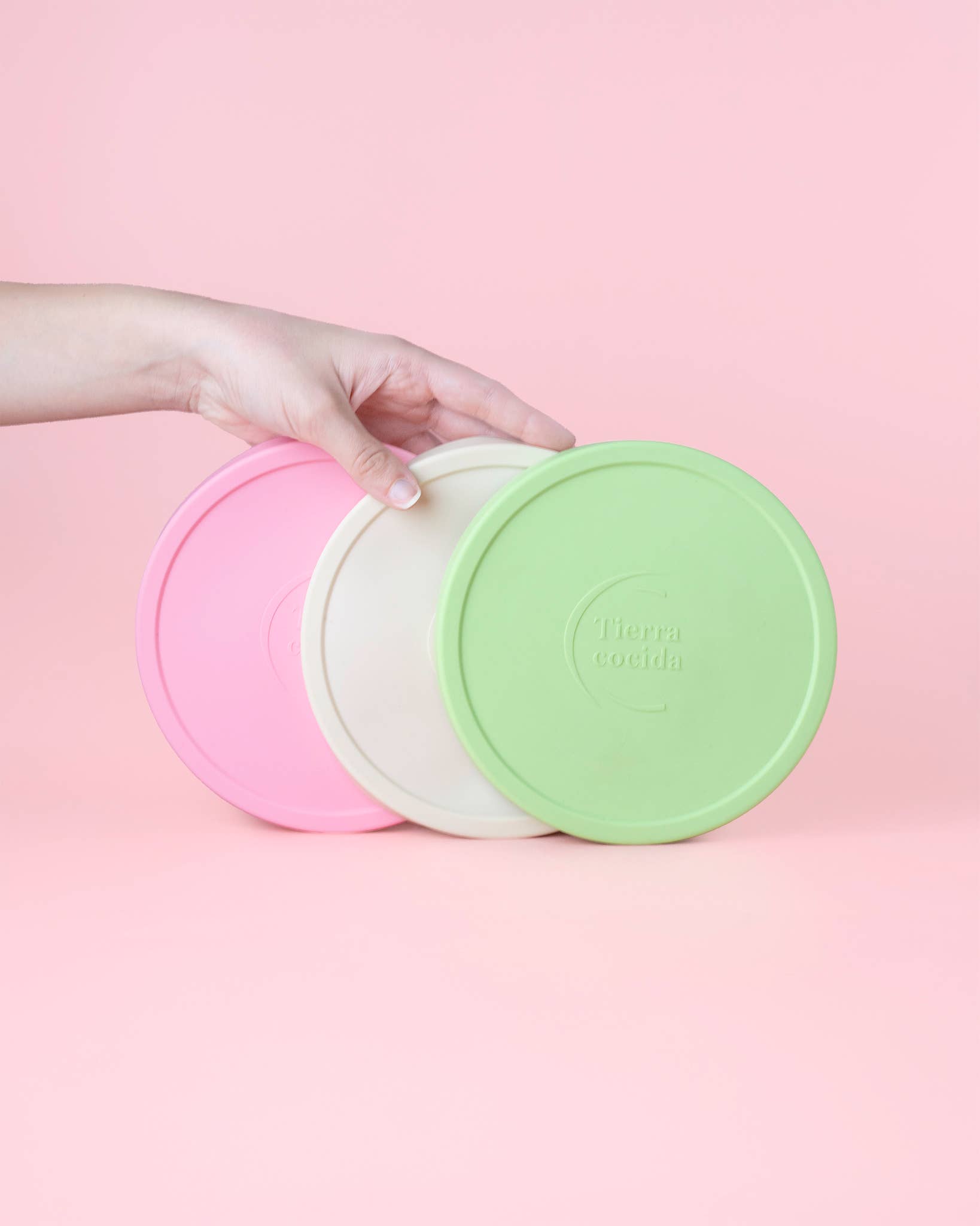 Couvercles en silicone réutilisables sans BPA / 2 tailles: Rose / Moyen