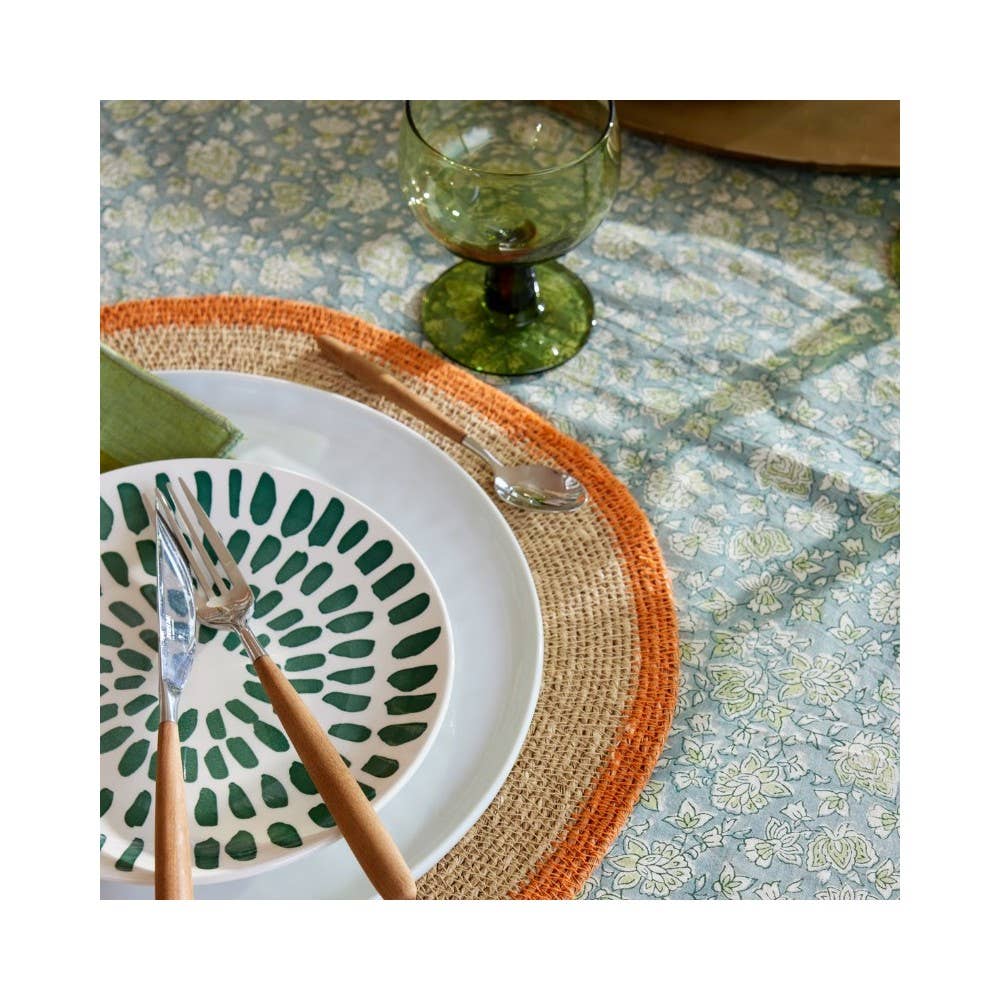 Set de table en jonc de mer Mada - Orange Bleu