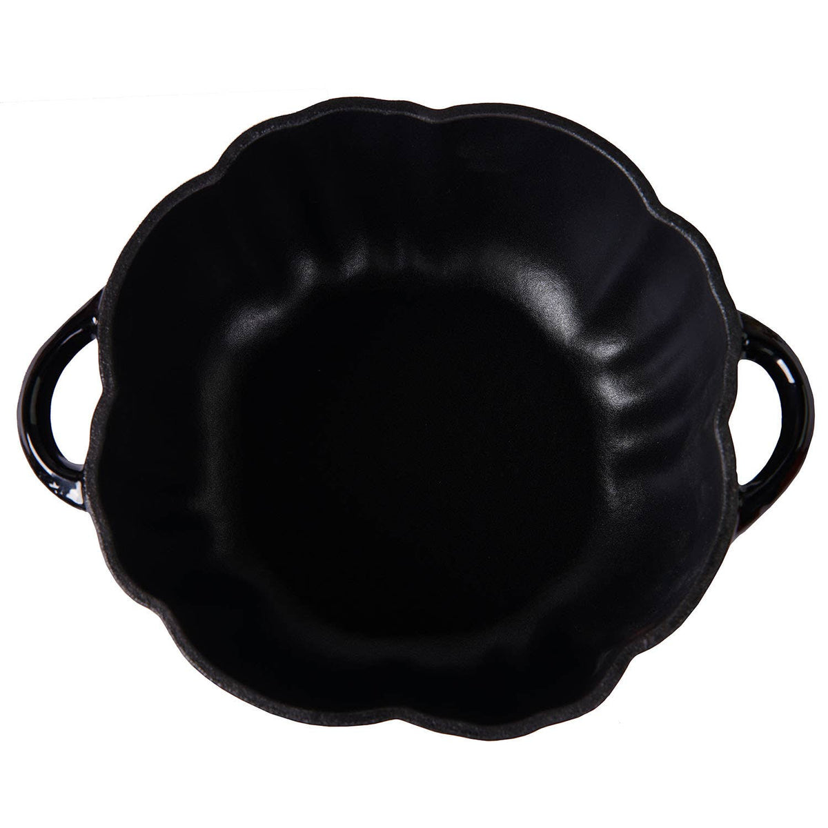 Cocotte en fonte émaillée en forme de citrouille, four hollandais, noire