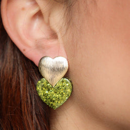 Boucles d'oreilles Coeur citron vert