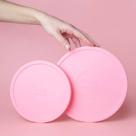 Couvercles en silicone réutilisables sans BPA / 2 tailles: Rose / Moyen
