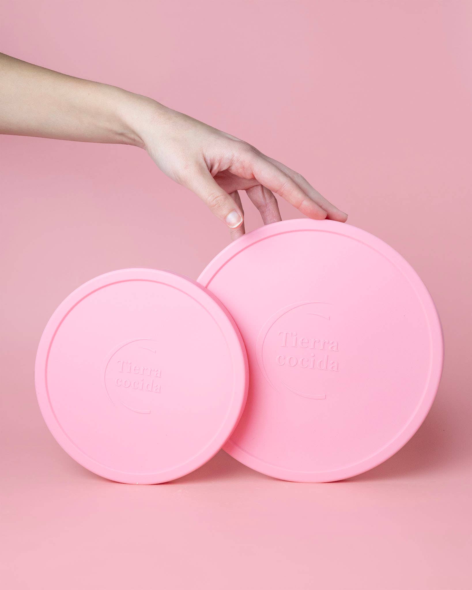 Couvercles en silicone réutilisables sans BPA / 2 tailles: Beis / Grand