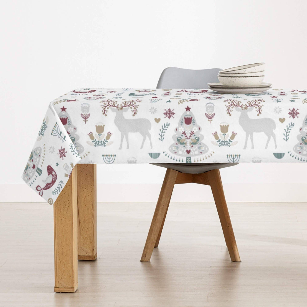 Nappe en résine résistante aux taches Merry Christmas 55: 140 x 140 cm