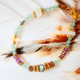 Bracelet SAUMYA en aventurine, améthyste et citrine