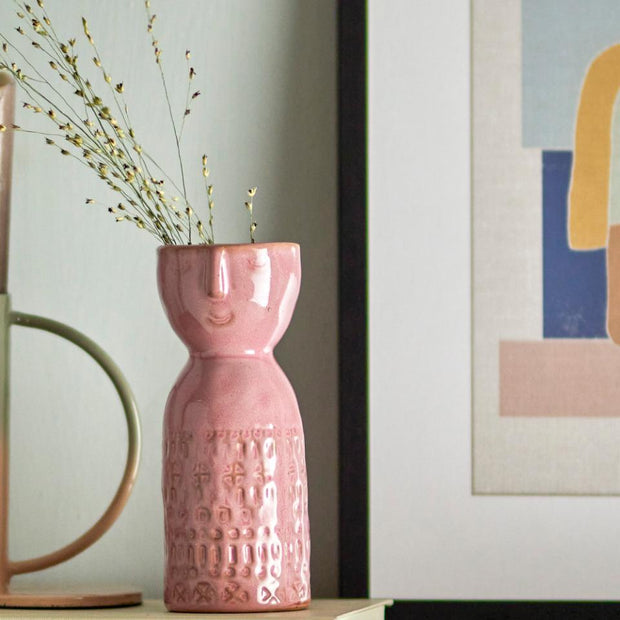 Vase Rose Grès, Embla, Bloomingville