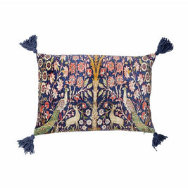Coussin Paon ADYA, Bleu