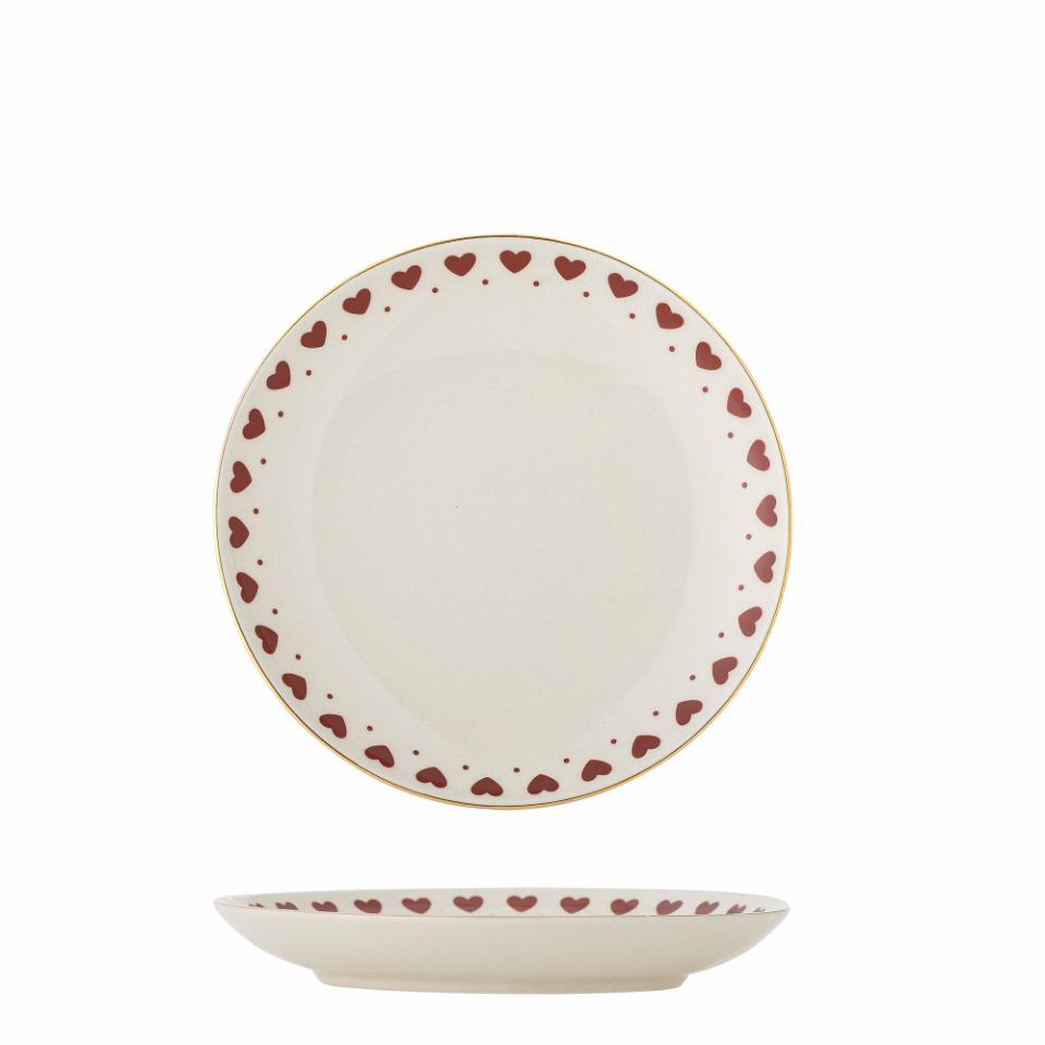 Assiette Jolly coeur 16cm, rouge, grès
