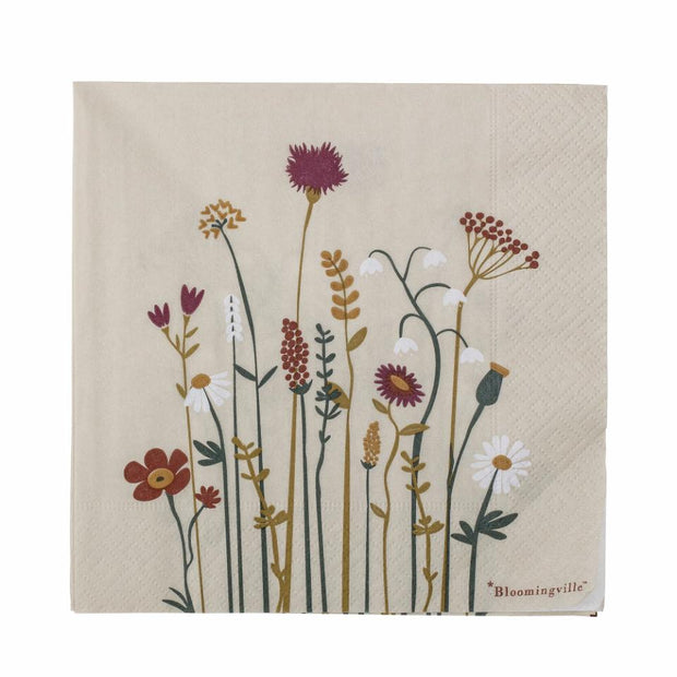 Serviettes en Papier Nature, Paige, Bloomingville