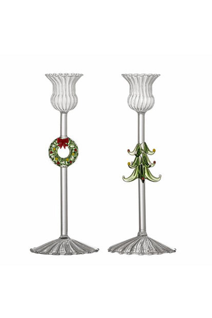Set 2 bougeoirs Branton, Dégager, Verre