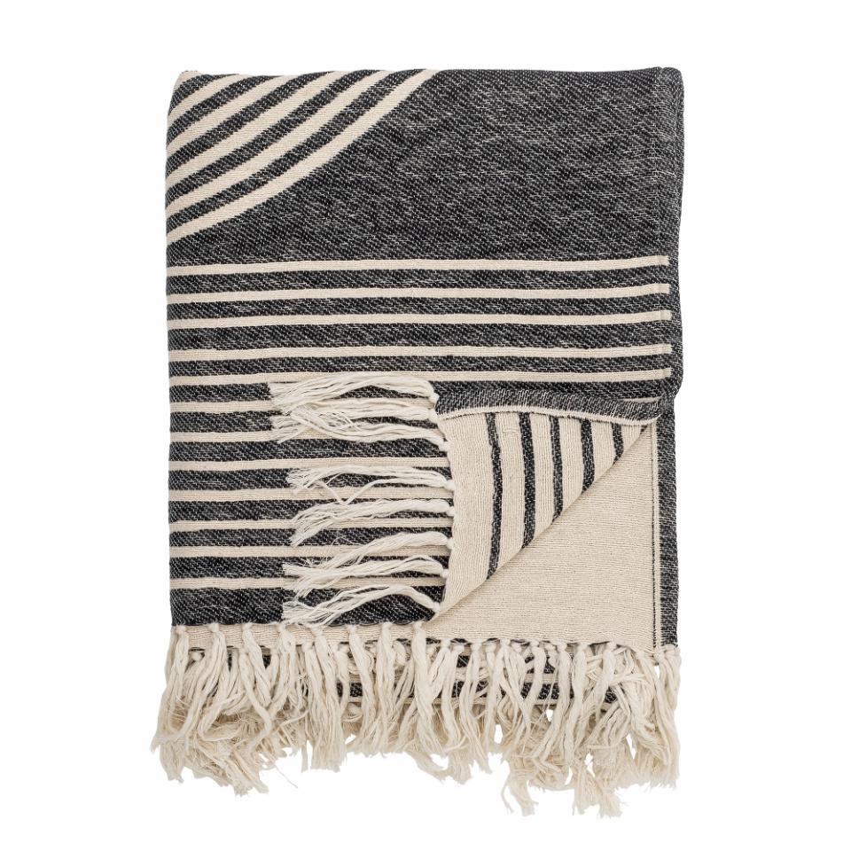 Plaid Anek, noir, coton