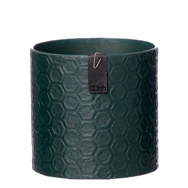 Pot en papier graphique zéro déchet, vert foncé, mélange de 2 motifs