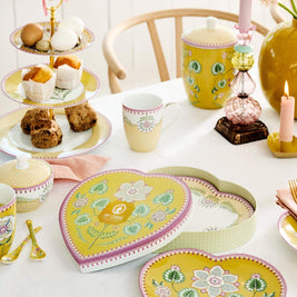 Set/2 Assiettes en Forme de Cœur Lily&Lotus Jaune