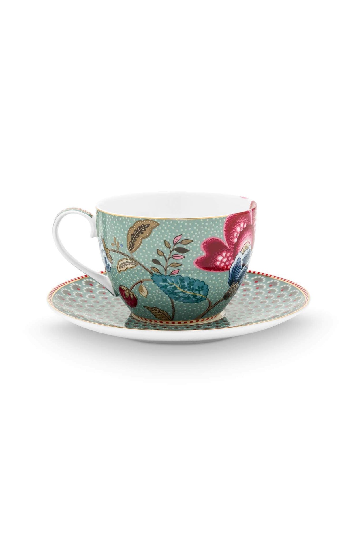 Set/2 Tasses et Soucoupes Blooming Tales Fantasy Bleu 300ml
