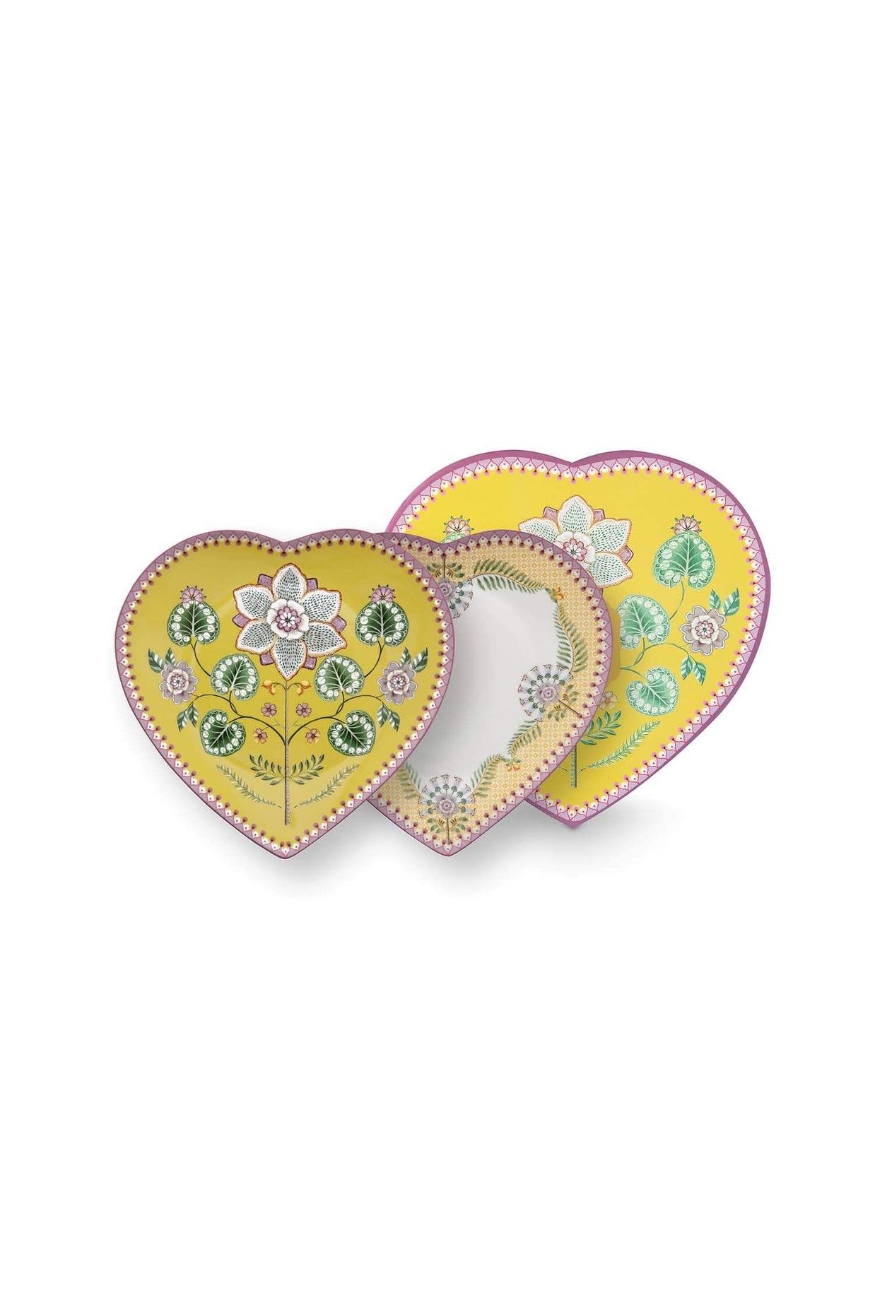 Set/2 Assiettes en Forme de Cœur Lily&Lotus Jaune