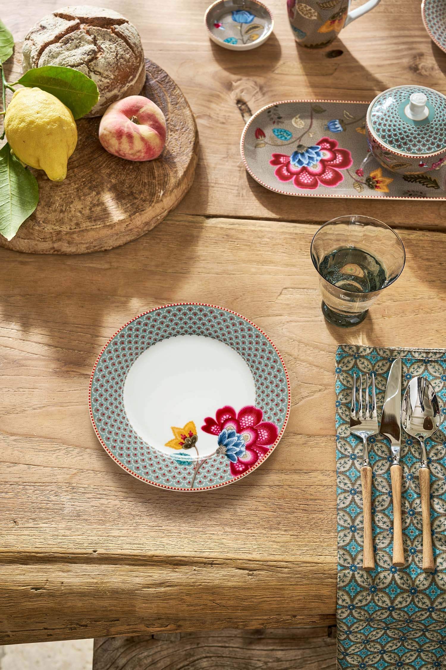 Assiette à Petit Déjeuner Blooming Tales Bleu 23cm