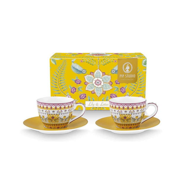 Set/2 Tasses et Soucoupes à Expresso Lily&Lotus Jaune 120ml