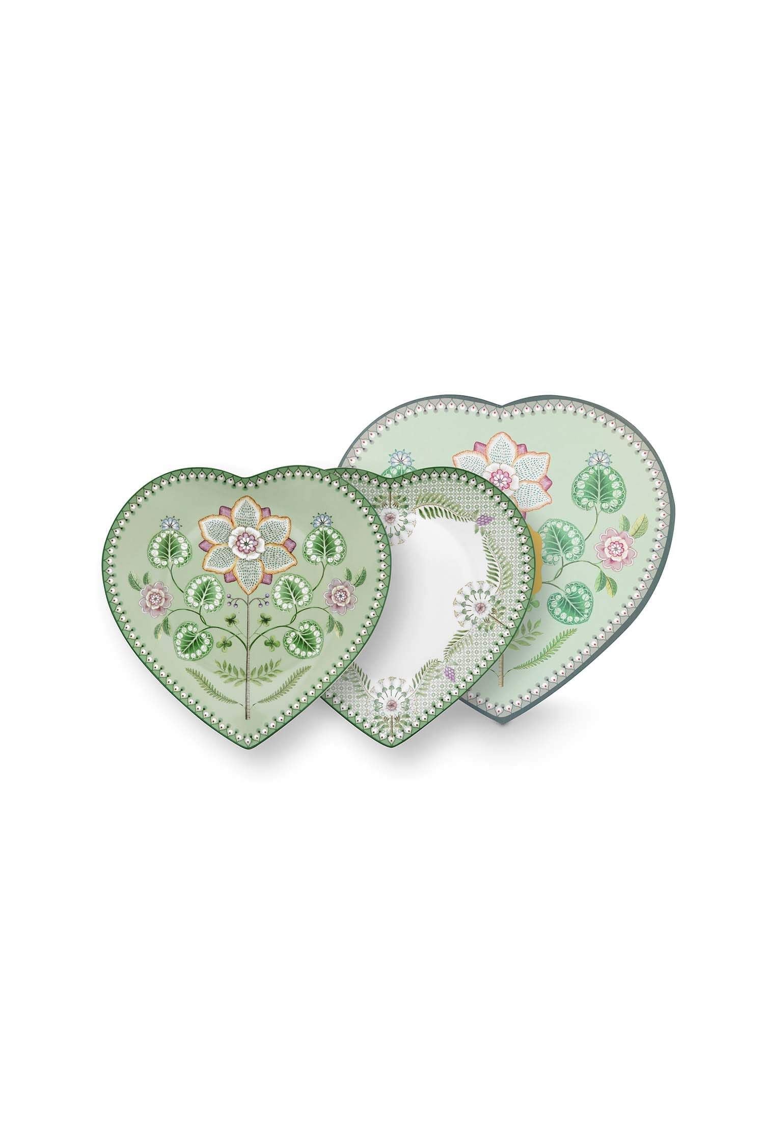 Set/2 Assiettes en Forme de Cœur Lily&Lotus VERT