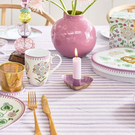 Set/2 Bougeoir Boule en Métal Cœur Lilas
