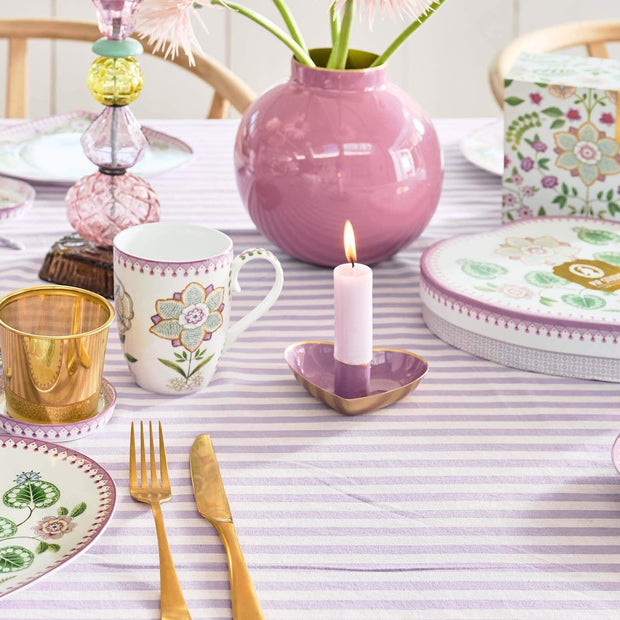 Set/2 Bougeoir Boule en Métal Cœur Lilas