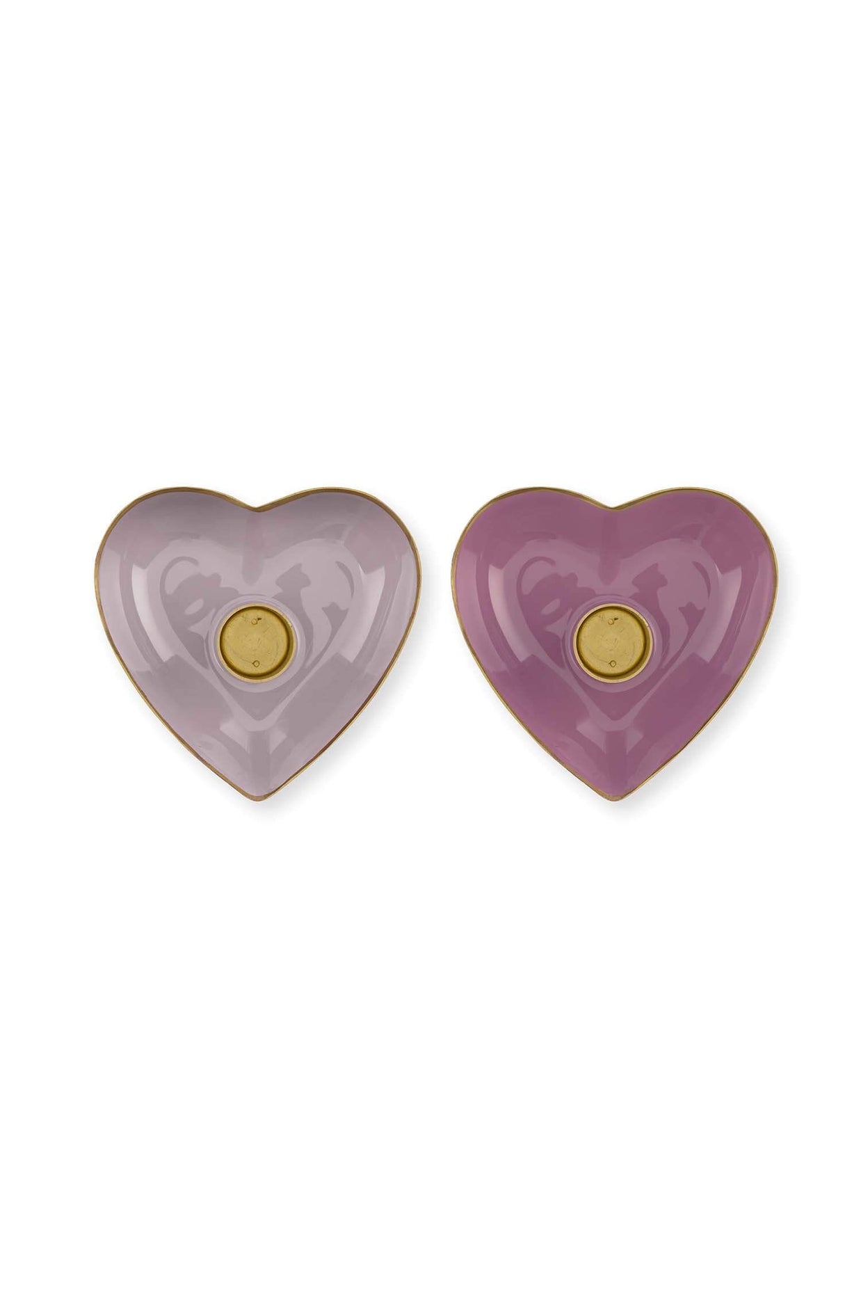 Set/2 Bougeoir Boule en Métal Cœur Lilas