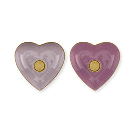 Set/2 Bougeoir Boule en Métal Cœur Lilas