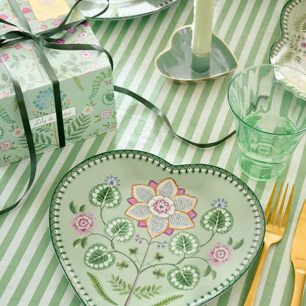 Set/2 Bougeoir Boule en Métal Cœur Vert