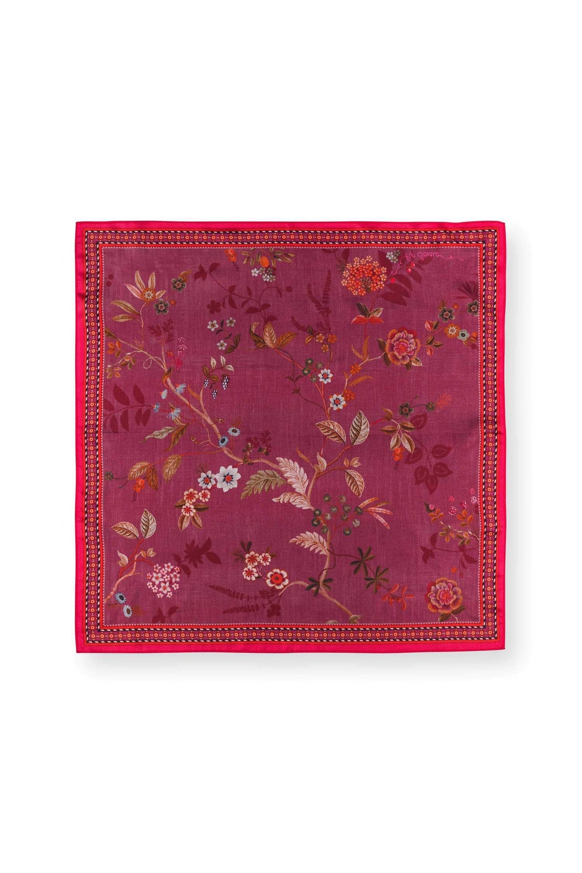 Carré de soie Bodhi Flower Rouge SOIE