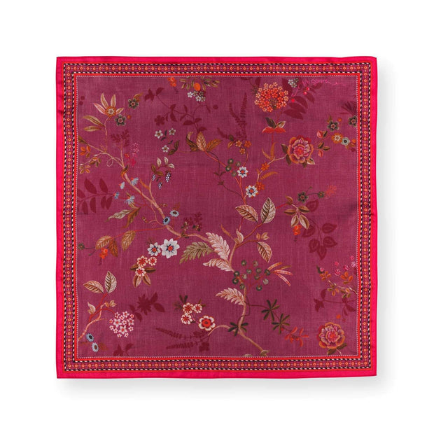 Carré de soie Bodhi Flower Rouge SOIE