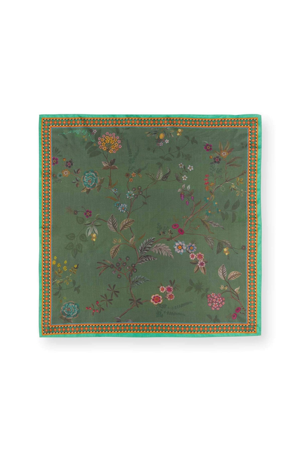 Carré de soie Bodhi Flower VERT SOIE