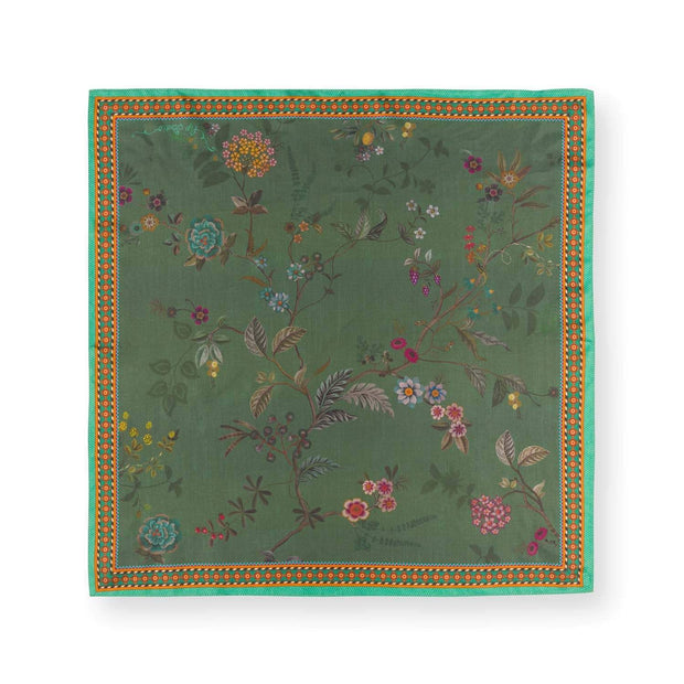 Carré de soie Bodhi Flower VERT SOIE