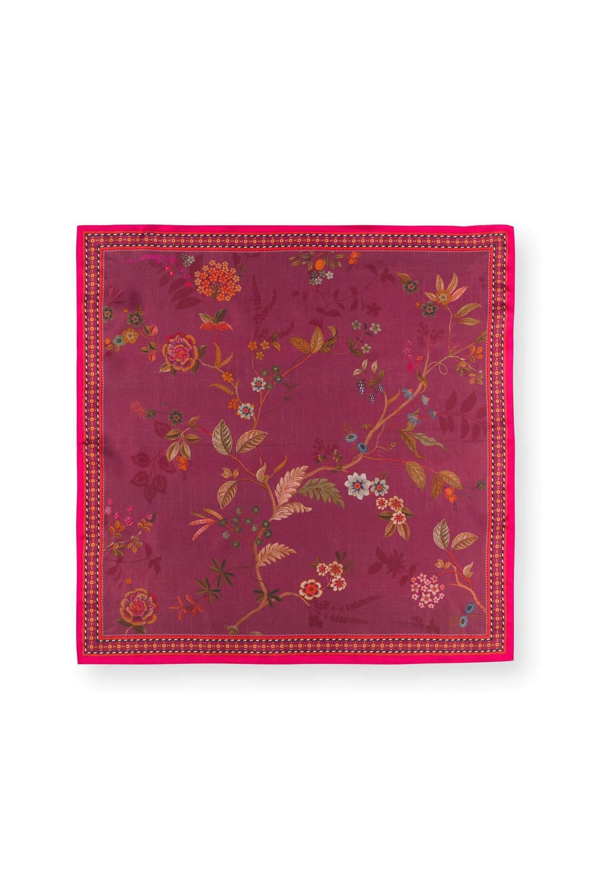 Carré de soie Bodhi Flower Rouge SOIE
