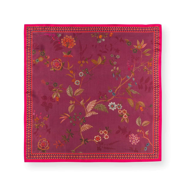 Carré de soie Bodhi Flower Rouge SOIE