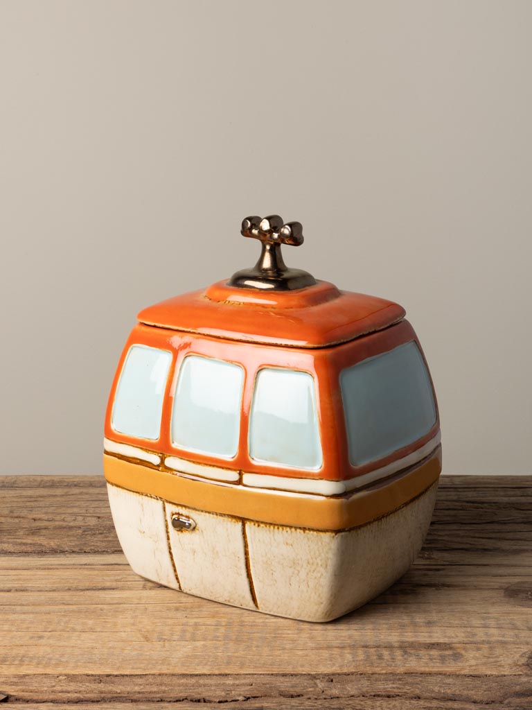 Boîte téléphérique orange - céramique