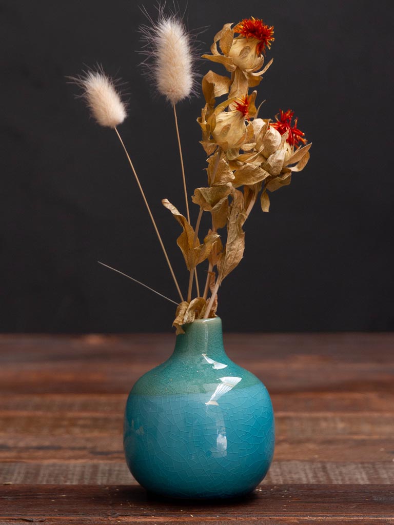 Petite vase céramique bleu et vert