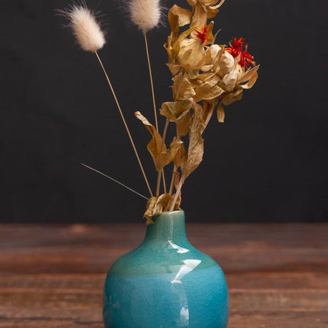Petite vase céramique bleu et vert