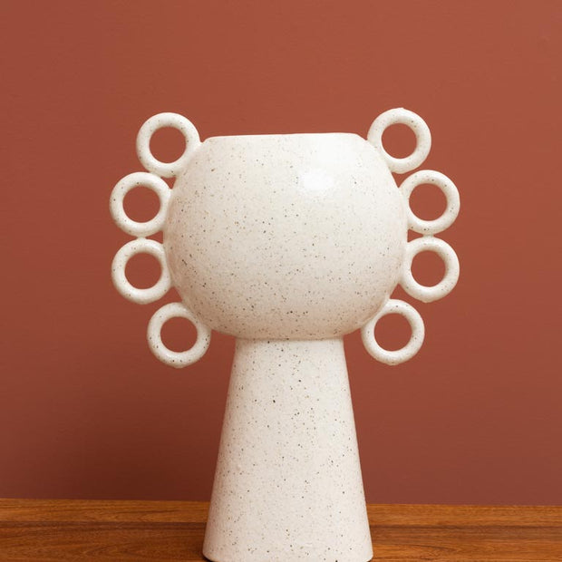Vase bouclé blanc