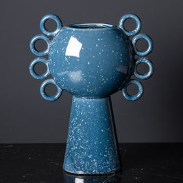 Vase bouclé bleu