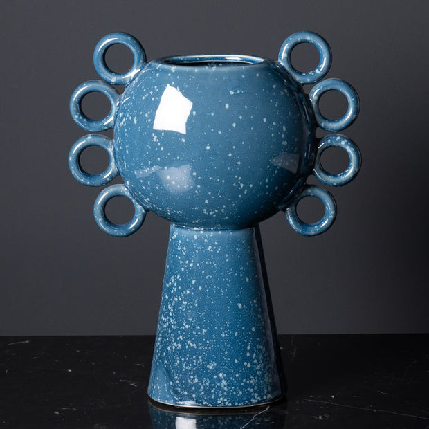 Vase bouclé bleu