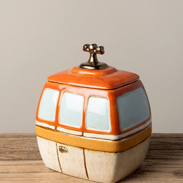 Boîte téléphérique orange - céramique