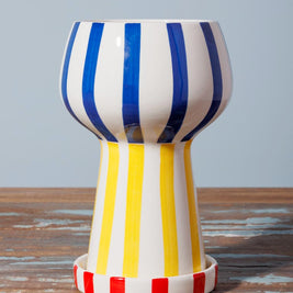Vase Rayé Tricolore 20 cm, Chehoma
