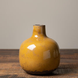 Vase Céramique Moutarde 15.5 cm, Chehoma