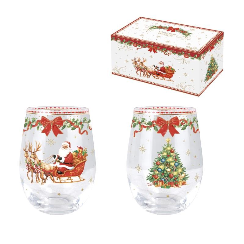 Lot de 2 verres 500 ml en boîte CHRISTMAS HERITAGE