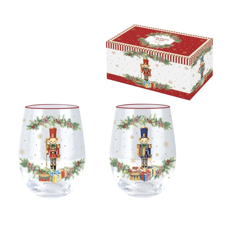 2 verres 500 ml en boîte CHRISTMAS TEDDY