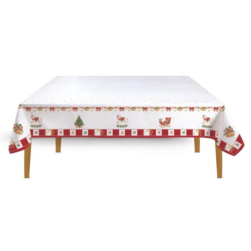 NAPPE 12 PERSONNES 100% COTON 250x145 cm CHRISTMAS TALE