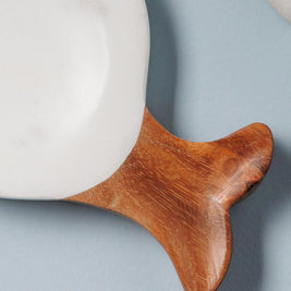 Beurrier & son couteau, Marbre blanc, Chehoma
