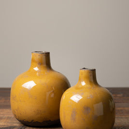 Vase Céramique Moutarde 15.5 cm, Chehoma