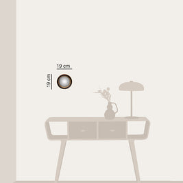 Petit miroir convexe 19cm bord or
