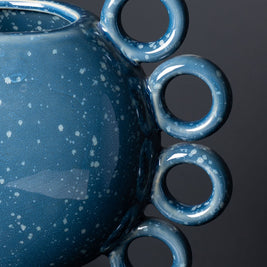 Vase bouclé bleu