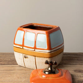 Boîte téléphérique orange - céramique