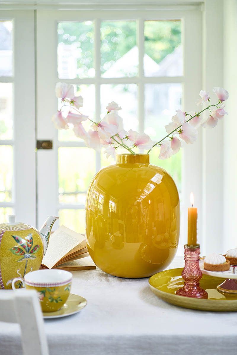 Vase en Métal en Coloris Jaune